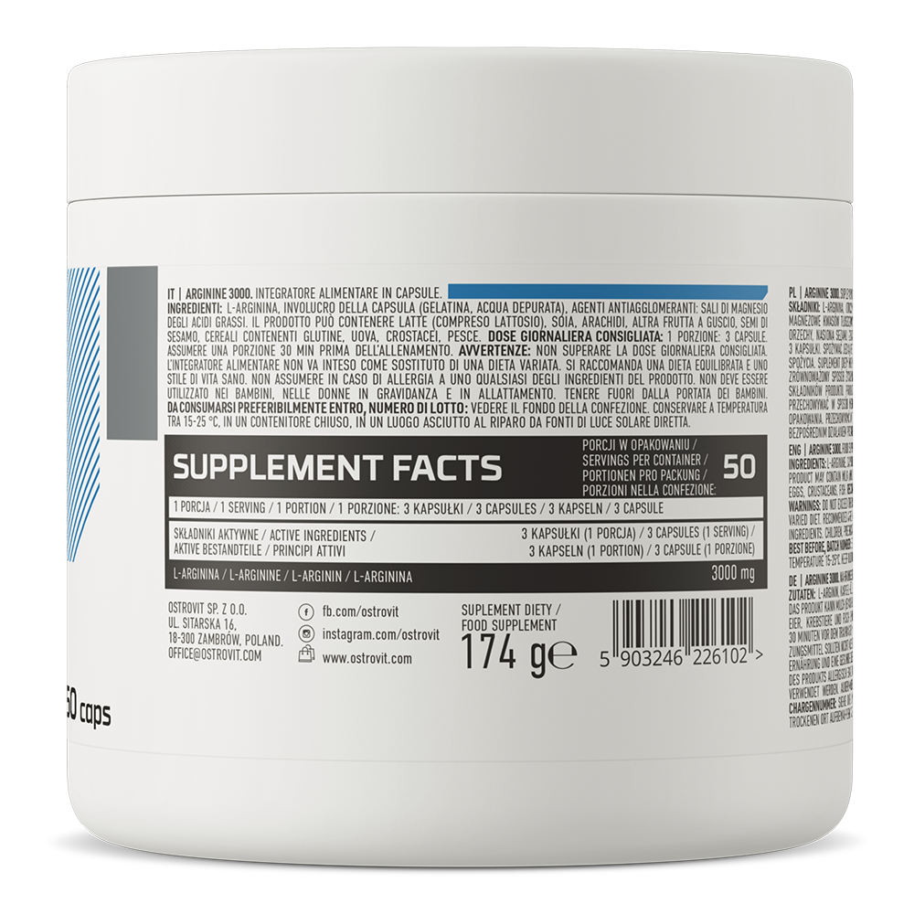 OstroVit Arginine 3000 150 kapslit