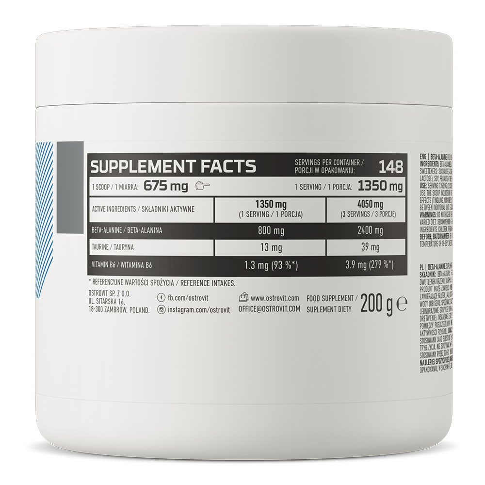 OstroVit Beeta-alaniin 200 g, Sidrun