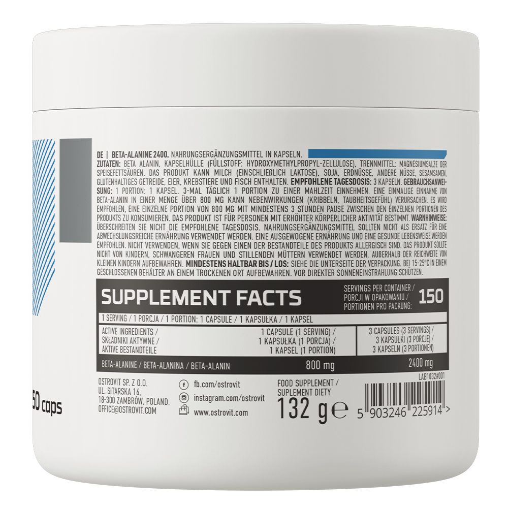 OstroVit Бета-Аланин 2400 мг 150 капсул
