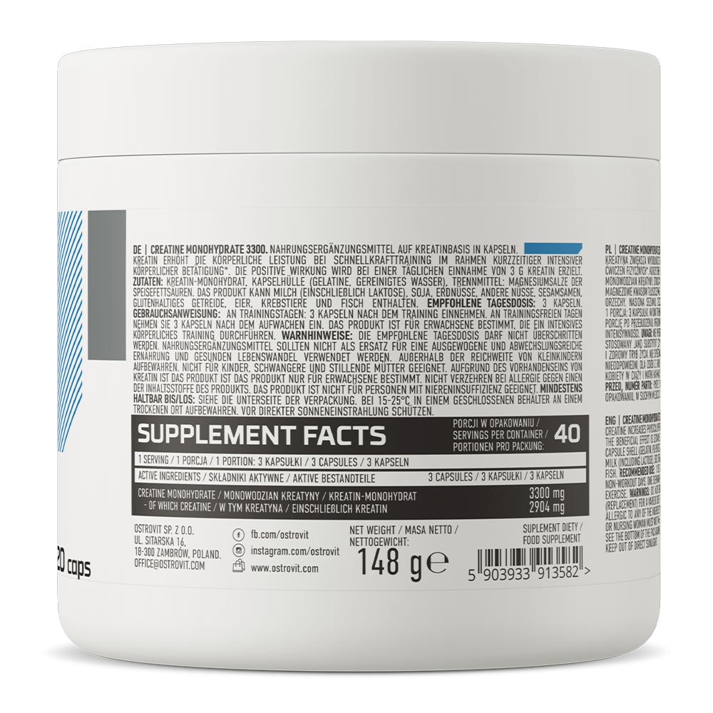 OstroVit Creatine Monohydrate 3300 mg 120 caps