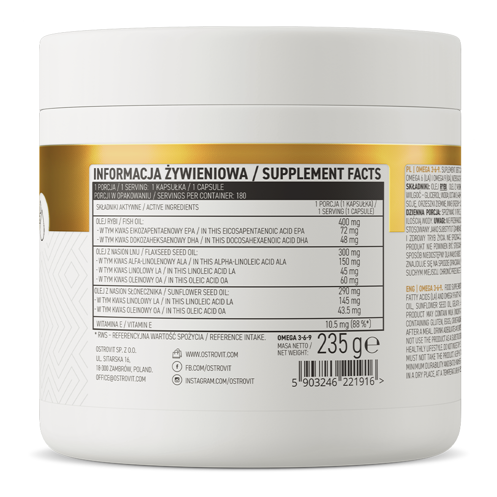 OstroVit Omega 3-6-9 180 kapslit