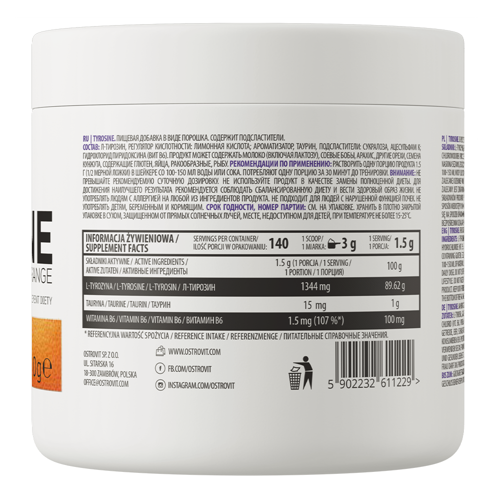 OstroVit Türosiin 210 g Apelsini