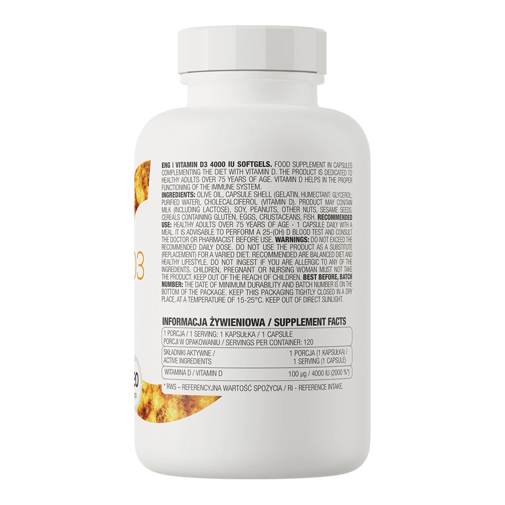 OstroVit Vitamiin D3 4000 IU 120 kapslit