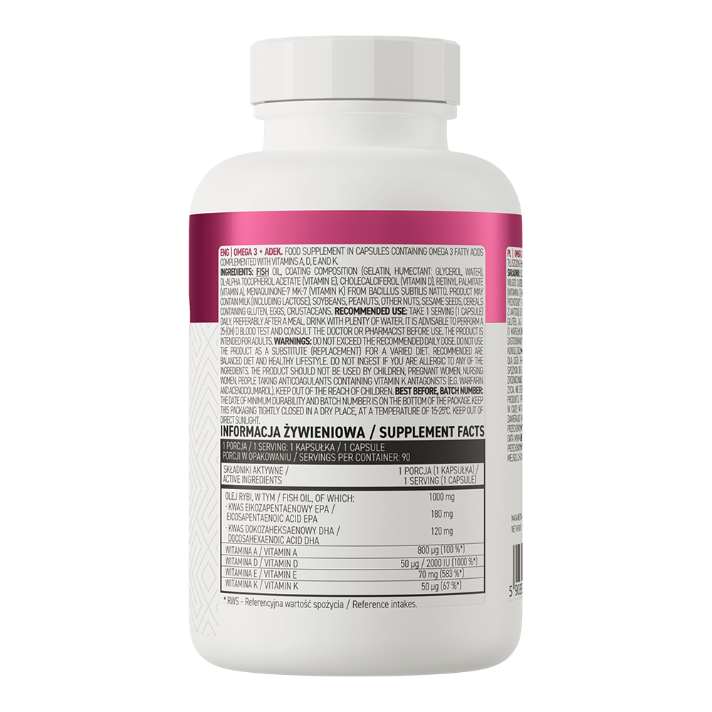 OstroVit Omega 3 + ADEK 90 kapslit