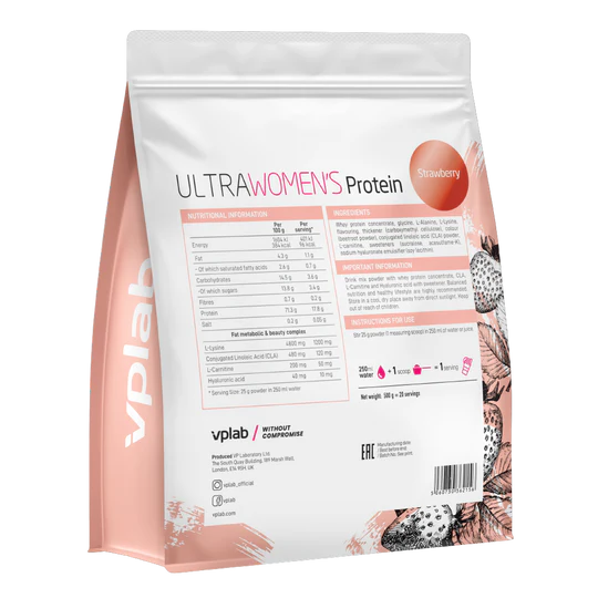 Vplab Ultra Women`s Protein Strawberry 500g