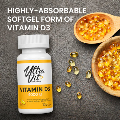 UltraVit Vitamin D3 4000IU 120 softgels
