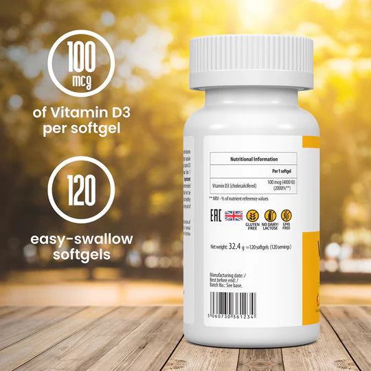 UltraVit Vitamin D3 4000IU 120 softgels