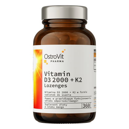 OstroVit Pharma Витамин D3 2000 + K2 360 пастилок, Манго