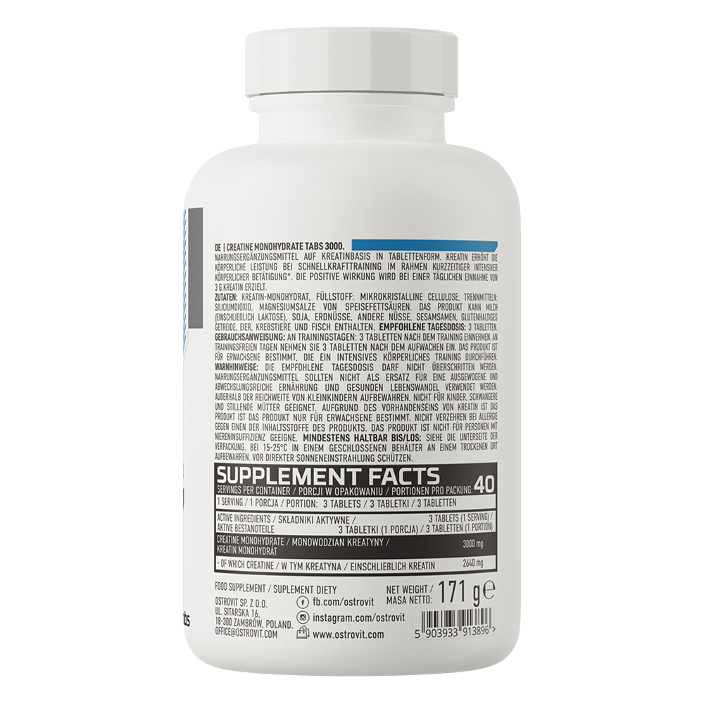 OstroVit Creatine Monohydrate 3000 mg 120 tablets