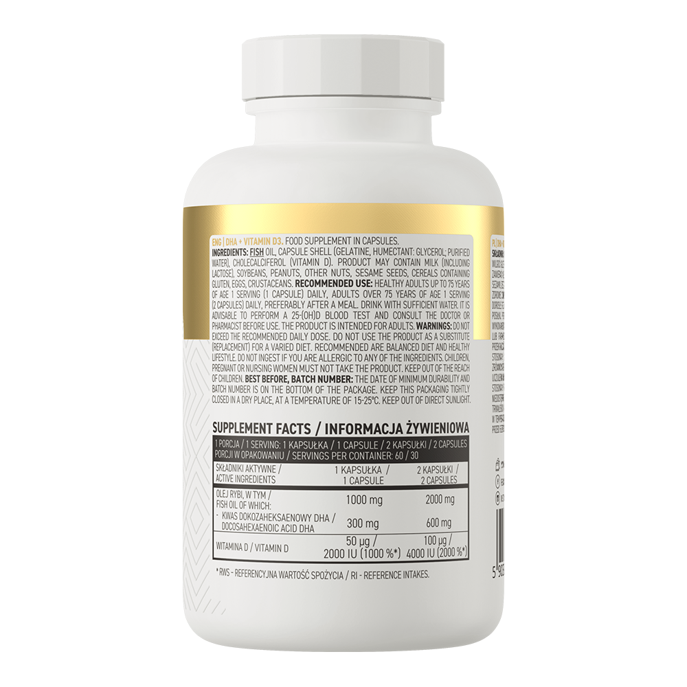 OstroVit DHA + витамин D3 60 капсул