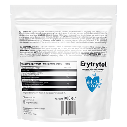 OstroVit Erythritol 1000 g, Natural