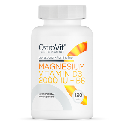 OstroVit Magneesium + Vitamiin D3 2000 IU + B6 120 tabletti