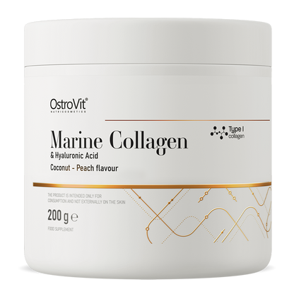 OstroVit Marine Collagen + Hyaluronic Acid + Vitamin C 200 g, Coconut and Peach