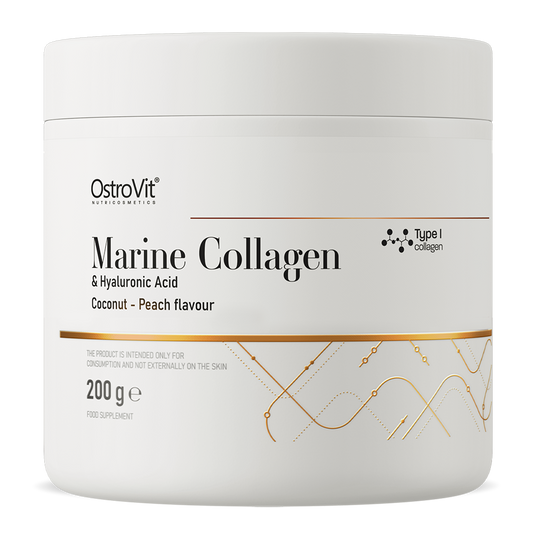 OstroVit Marine Collagen + Hyaluronic Acid + Vitamin C 200 g, Coconut and Peach