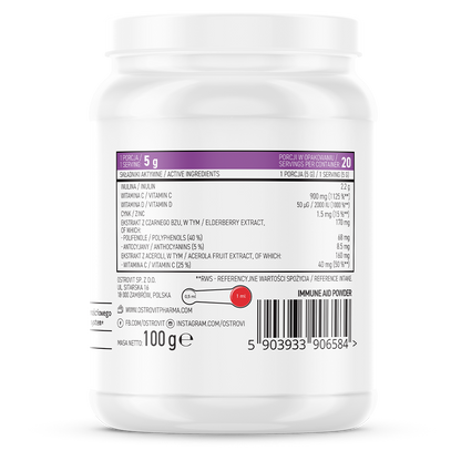 OstroVit Pharma Immune Aid Powder 100 g, Raspberry