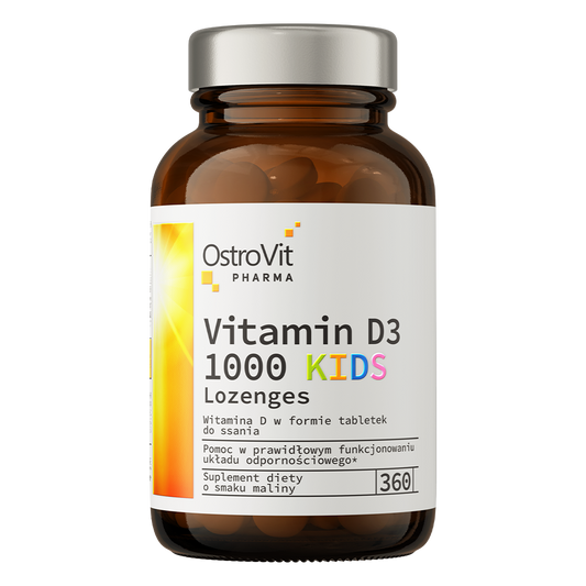 OstroVit Pharma Vitamin D3 1000 mg pastillid lastele 360 ​​tabletti, Vaarikas