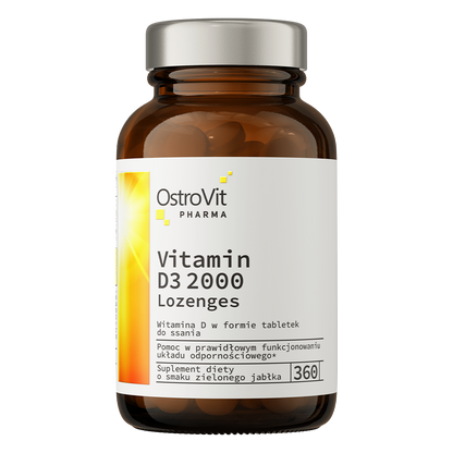 OstroVit Pharma Vitamin D3 2000 IU lozenges 360 tabs, Green Apple