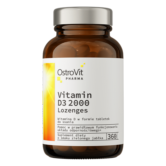OstroVit Pharma Vitamin D3 2000 IU lozenges 360 tabs, Green Apple
