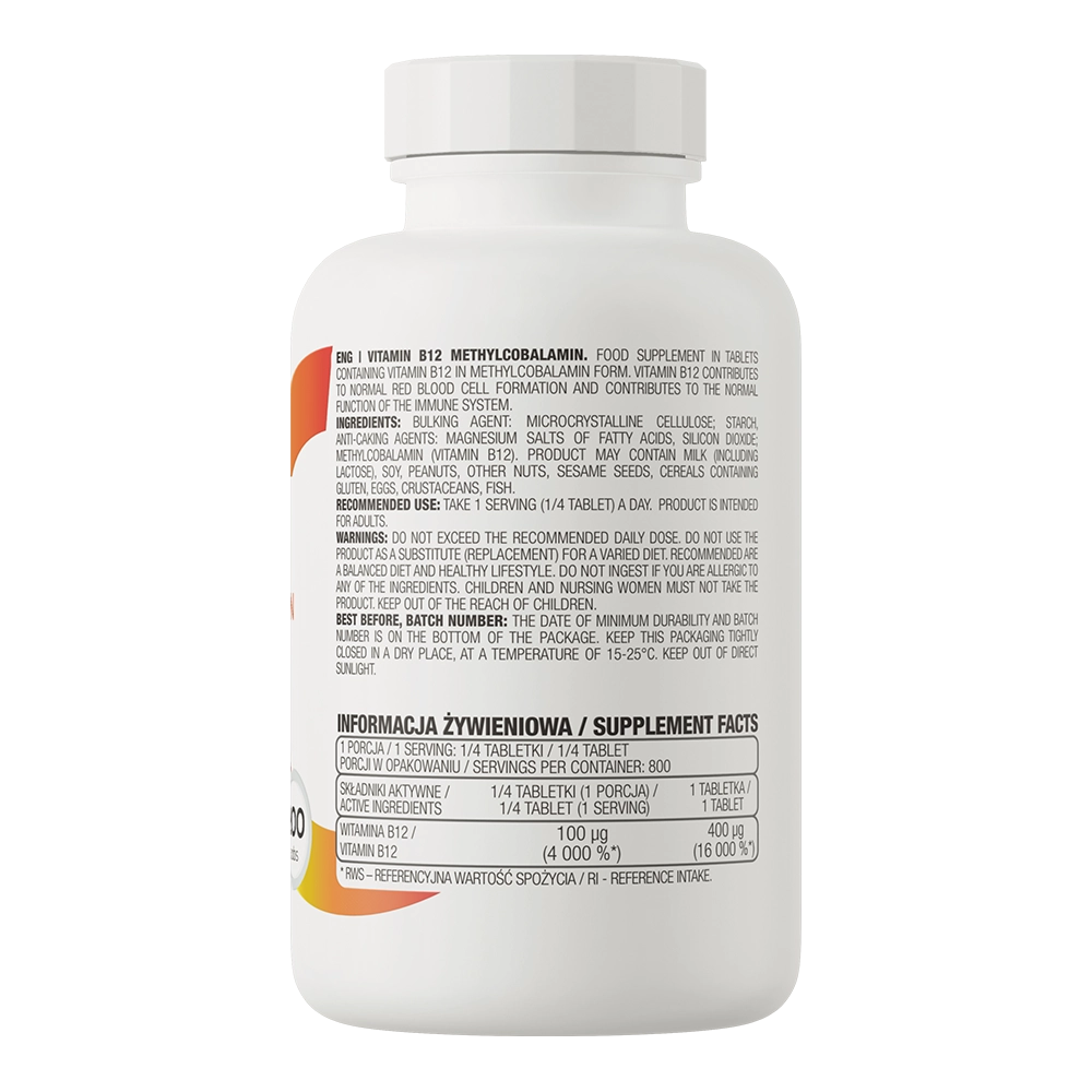 OstroVit vitamiin B12 Metüülkobalamiin 200 tab