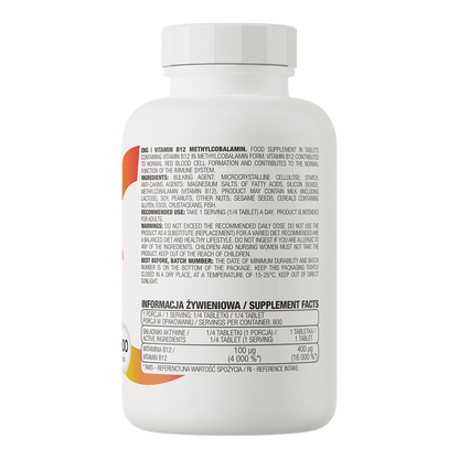 OstroVit Vitamin B12 Methylocobalamin 200 tabs