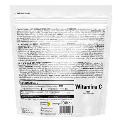 OstroVit Витамин C L-аскорбиновая кислота 1000 г, Натуральный