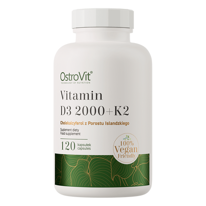 OstroVit Vitamin D3 2000 + K2 VEGE 120 capsules