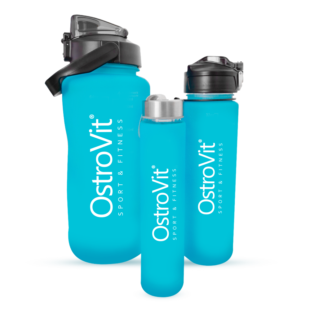OstroVit Water Bottles 2000 ml + 900 ml + 500 ml, Blue - (DISCOUNT - wrong ml measure)