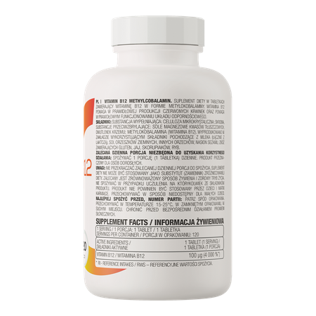 Vitamin B12 Methylcobalamin 100 µg 120 tablets