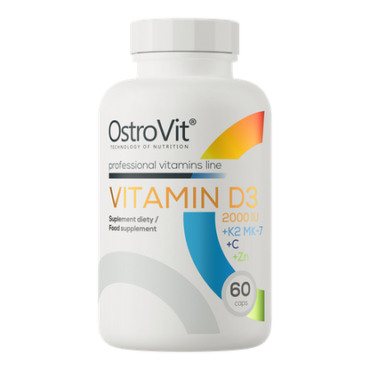 Vitamin D3 2000 IU + K2 MK-7 + C + Zinc 60 capsules