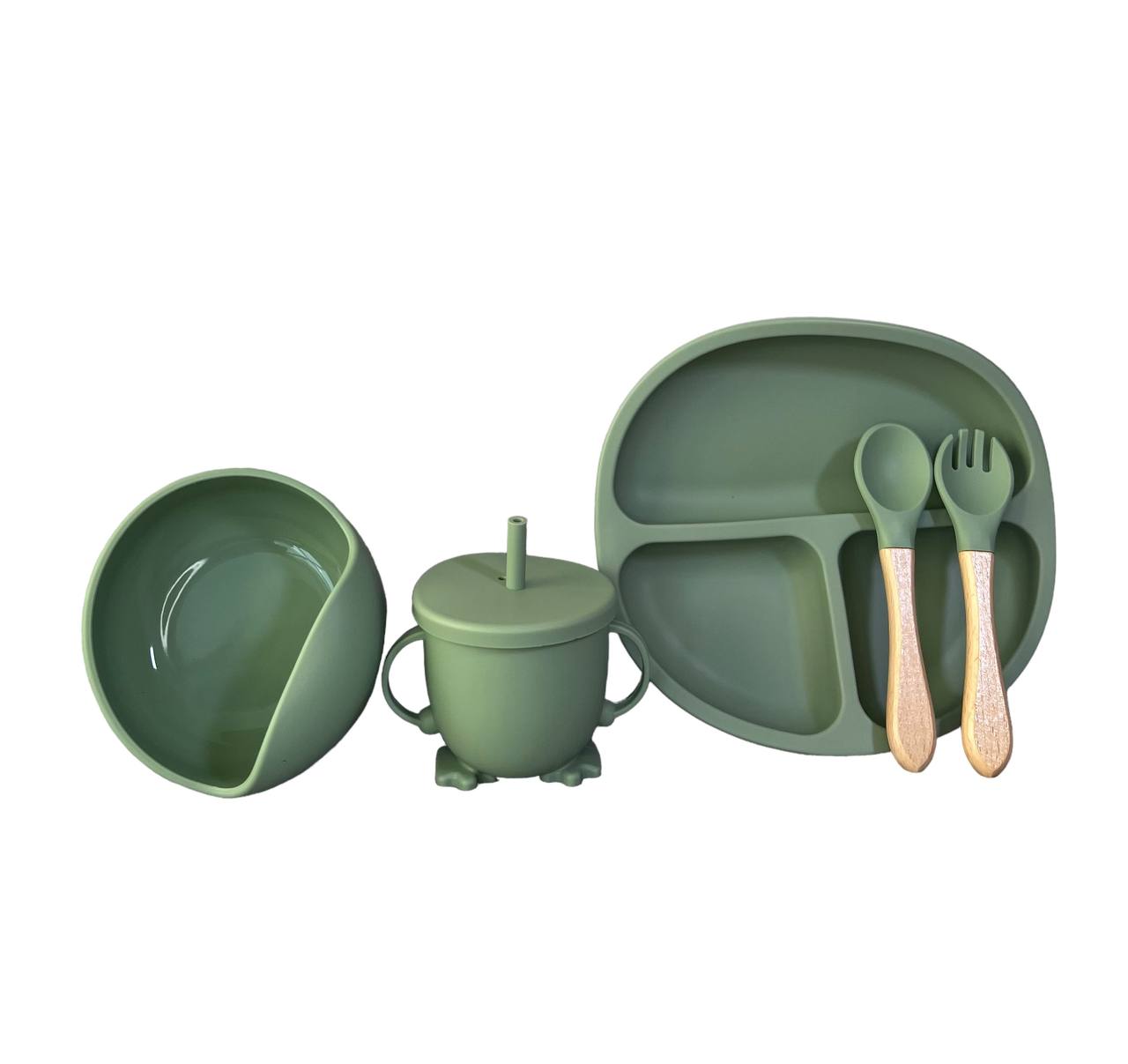 Silicone Dinnerware Set of 6 Pieces - Green